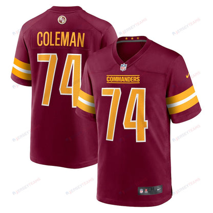 Brandon Coleman 74 Washington Commanders Game Men Jersey - Burgundy