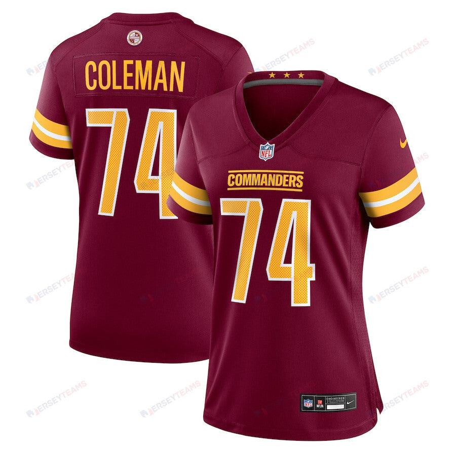 Brandon Coleman 74 Washington Commanders Women's Game Jersey - Burgundy