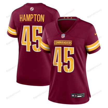 Dominique Hampton 45 Washington Commanders Women's Game Jersey - Burgundy
