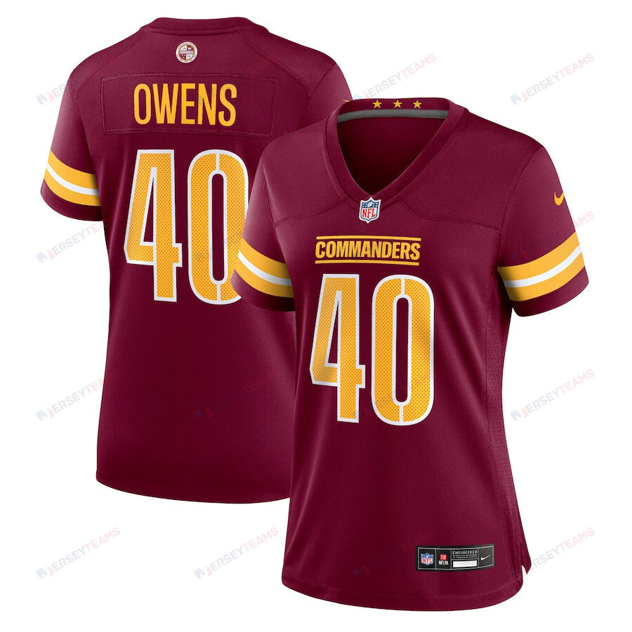 Tyler Owens 40 Washington Commanders Women's Game Jersey - Burgundy