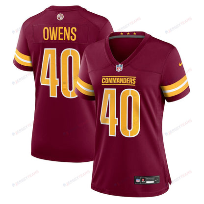 Tyler Owens 40 Washington Commanders Women's Game Jersey - Burgundy