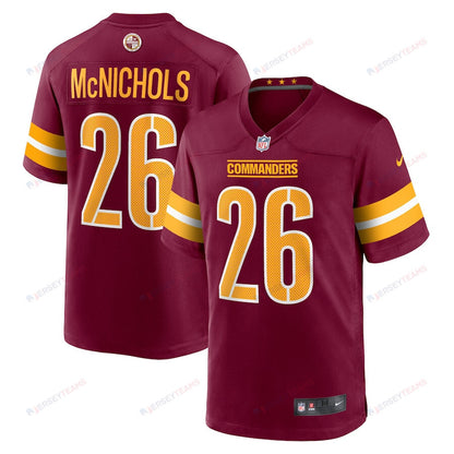 Jeremy McNichols 26 Washington Commanders Game Men Jersey - Burgundy