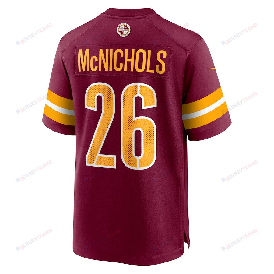 Jeremy McNichols 26 Washington Commanders Game Men Jersey - Burgundy