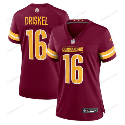 Jeff Driskel 16 Washington Commanders Women's Game Jersey - Burgundy