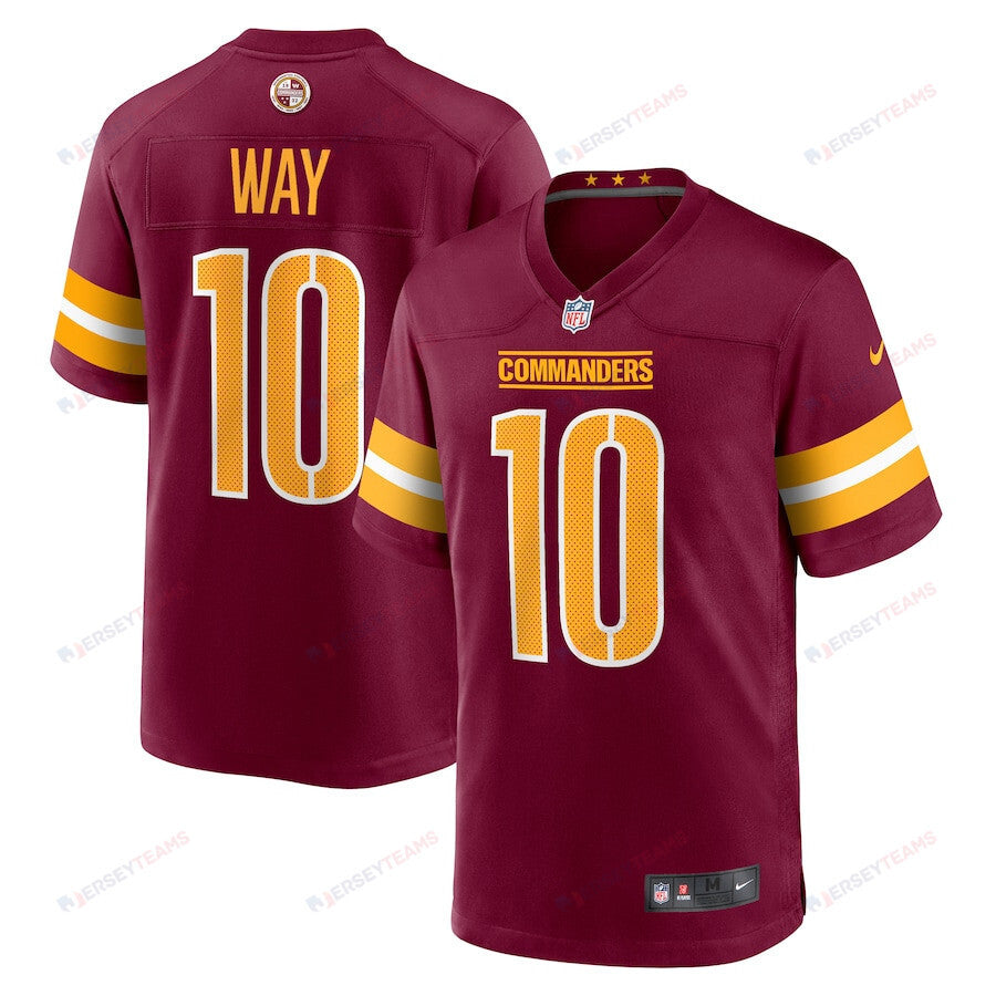 Tress Way 10 Washington Commanders Game Men Jersey - Burgundy