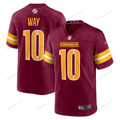 Tress Way 10 Washington Commanders Game Men Jersey - Burgundy