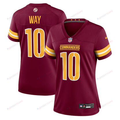 Tress Way 10 Washington Commanders Women's Game Jersey - Burgundy