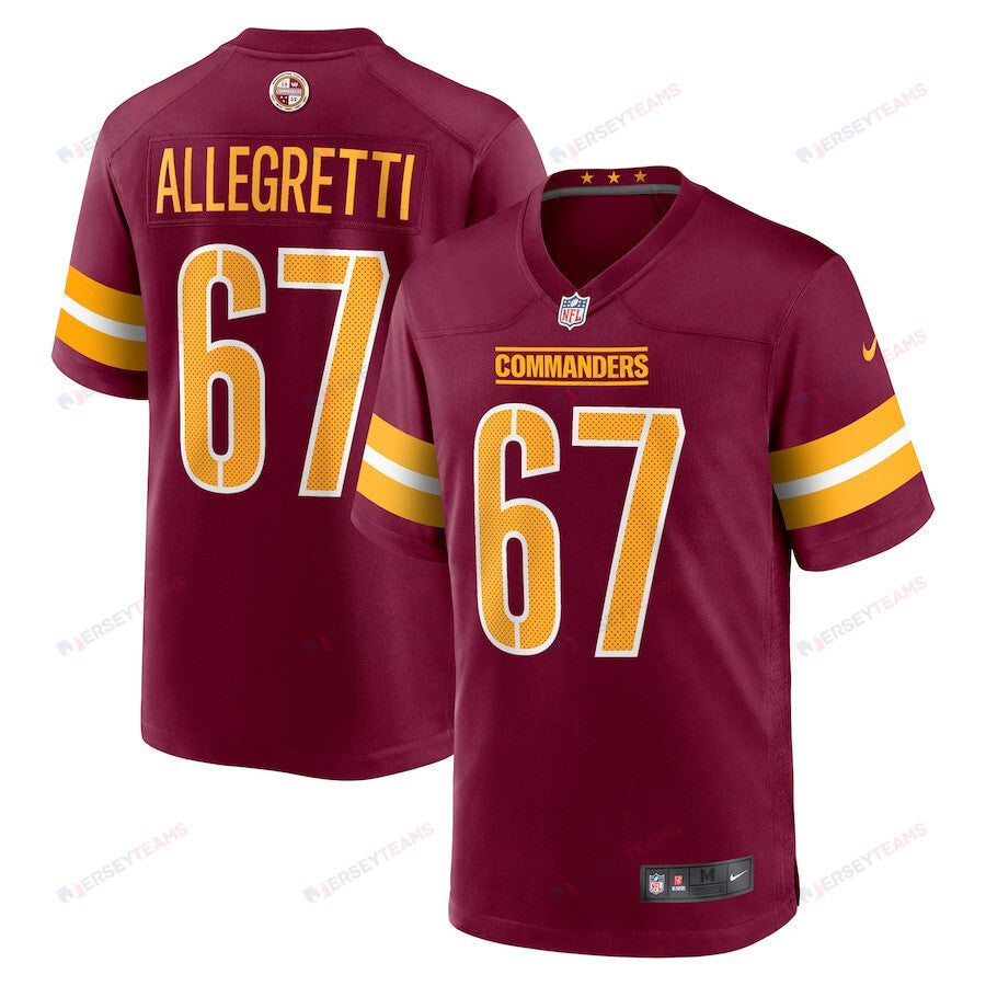 Nick Allegretti 67 Washington Commanders Game Men Jersey - Burgundy