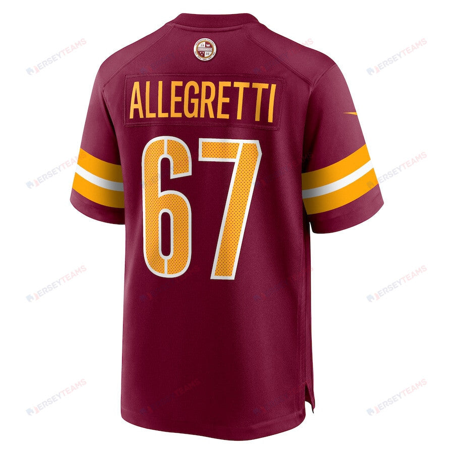 Nick Allegretti 67 Washington Commanders Game Men Jersey - Burgundy