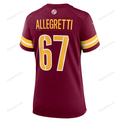 Nick Allegretti 67 Washington Commanders Women's Game Jersey - Burgundy
