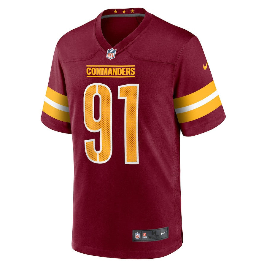 Carl Davis Jr. 91 Washington Commanders Team Game Men Jersey - Burgundy