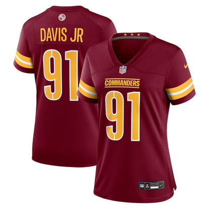 Carl Davis Jr. 91 Washington Commanders Women's Team Game Jersey - Burgundy