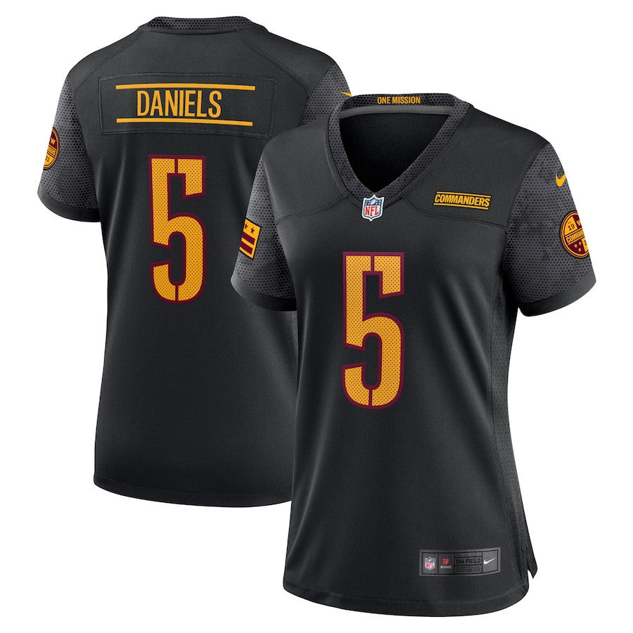 Jayden Daniels 5 Washington Commanders Women's Alternate Game Player Jersey - Black