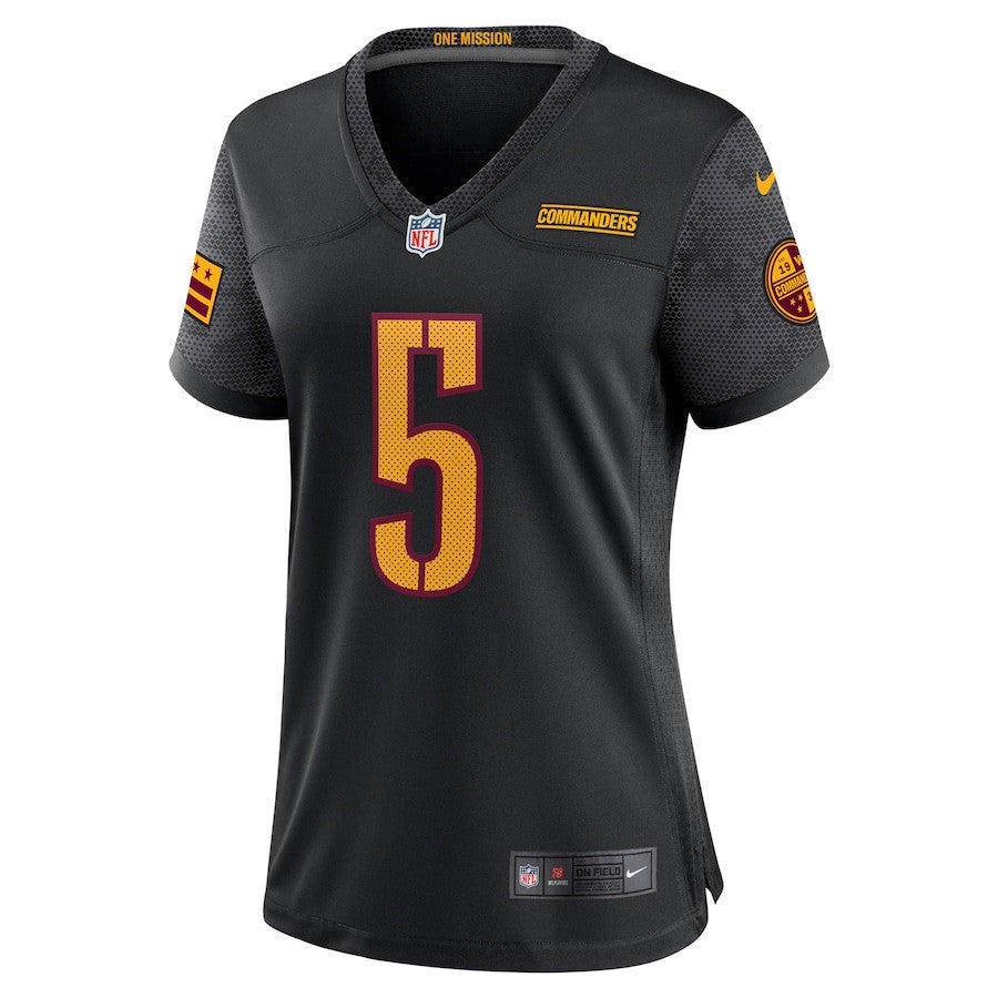 Jayden Daniels 5 Washington Commanders Women's Alternate Game Player Jersey - Black