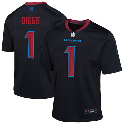 Stefon Diggs 1 Houston Texans Alternate Player Game YOUTH Jersey - Navy