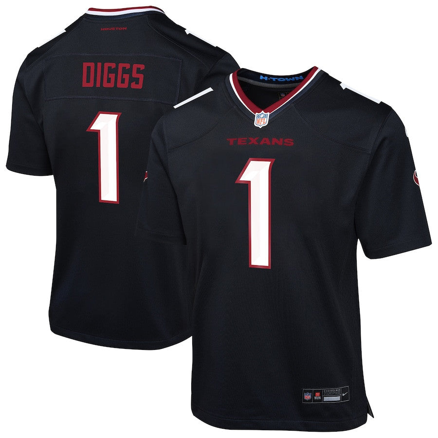 Stefon Diggs 1 Houston Texans Team Player Game YOUTH Jersey - Navy