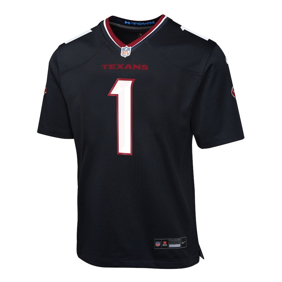 Stefon Diggs 1 Houston Texans Team Player Game YOUTH Jersey - Navy