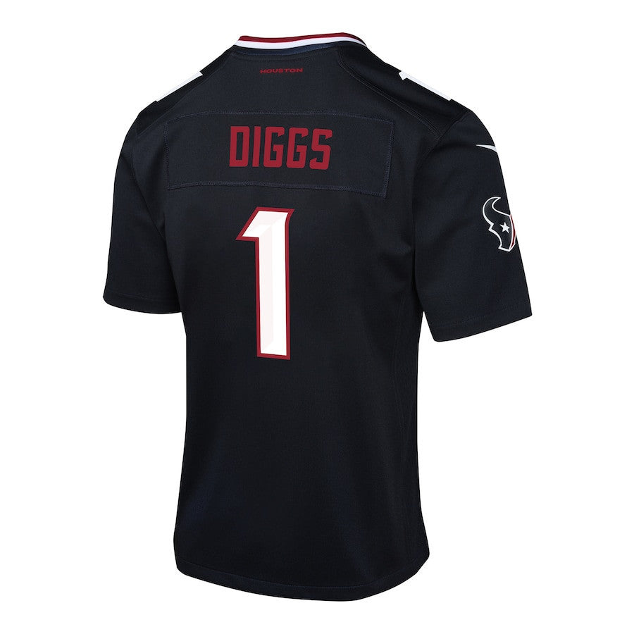 Stefon Diggs 1 Houston Texans Team Player Game YOUTH Jersey - Navy