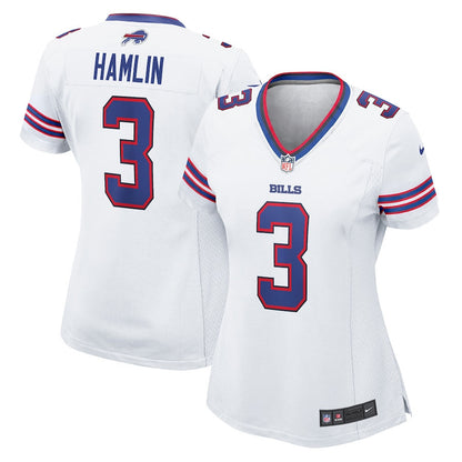 Damar Hamlin 3 Buffalo Bills Women's Game Jersey - White