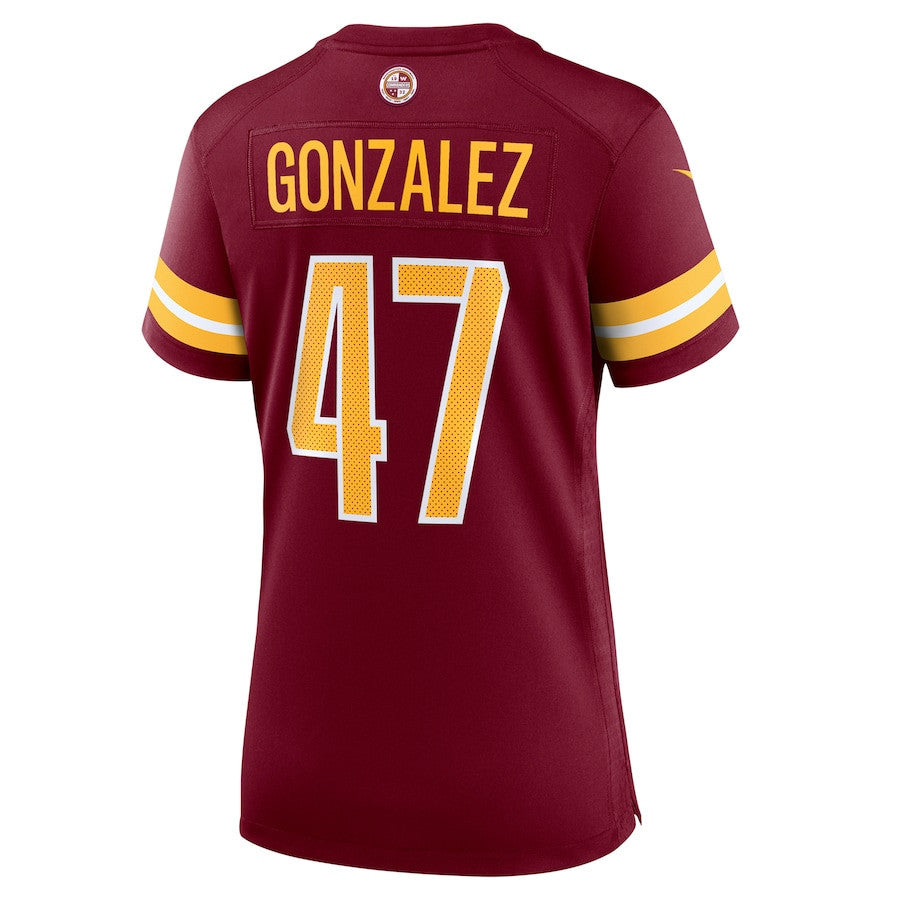 Zane Gonzalez 47 Washington Commanders Women's Game Jersey - Burgundy