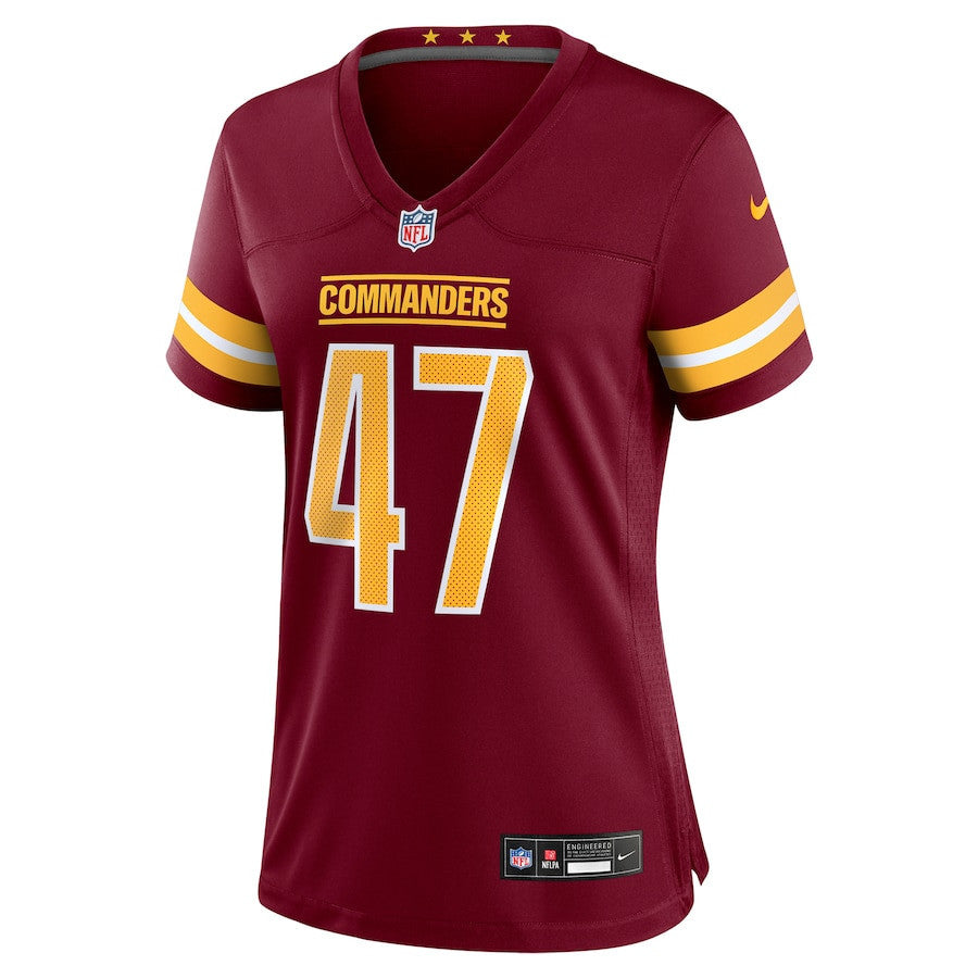 Zane Gonzalez 47 Washington Commanders Women's Game Jersey - Burgundy