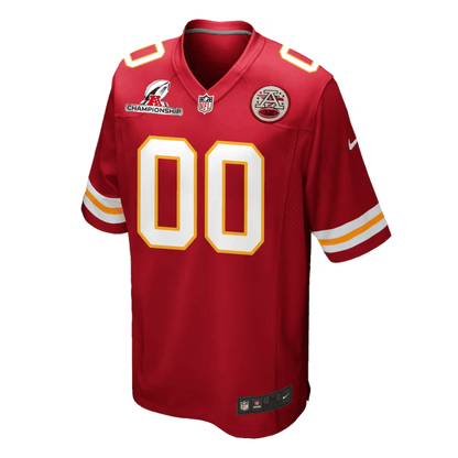 Kansas City Chiefs AFC Championship Patch Game Men Custom Jersey - Red