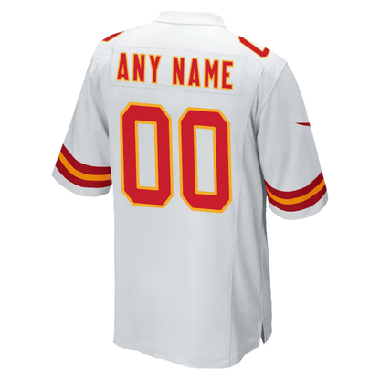 Kansas City Chiefs AFC Championship Patch Game Men Custom Jersey - White