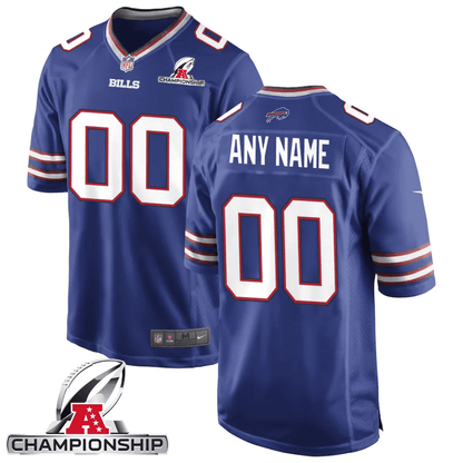 Buffalo Bills AFC Championship Patch Game Men Custom Jersey - Royal