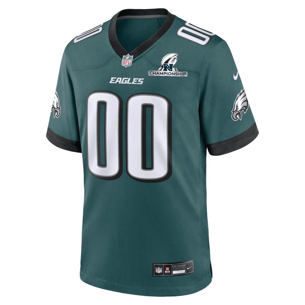 Philadelphia Eagles NFC Championship Patch Game Men Custom Jersey - Midnight Green