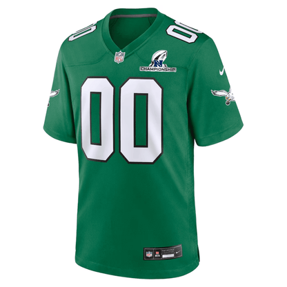Philadelphia Eagles NFC Championship Patch Alternate Game Men Custom Jersey - Kelly Green