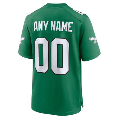 Philadelphia Eagles NFC Championship Patch Alternate Game Men Custom Jersey - Kelly Green
