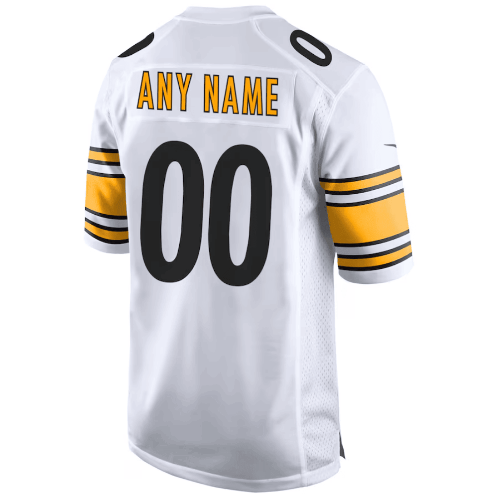 Pittsburgh Steelers AFC Championship Patch Game Men Custom Jersey - White