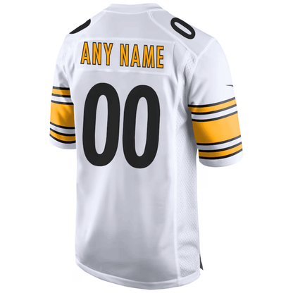 Pittsburgh Steelers AFC Championship Patch Game Men Custom Jersey - White