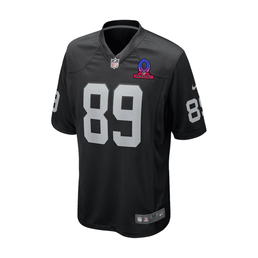 Brock Bowers 89 Las Vegas Raiders 2025 Pro Bowl Patch Game Men Jersey - Black