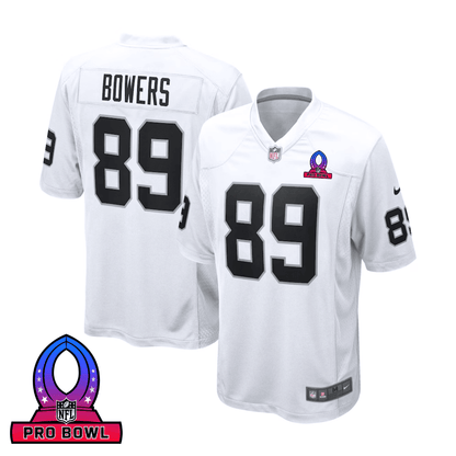 Brock Bowers 89 Las Vegas Raiders 2025 Pro Bowl Patch Game Men Jersey - White