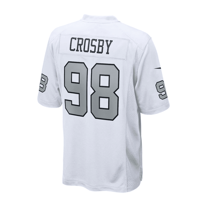 Maxx Crosby 98 Las Vegas Raiders 2025 Pro Bowl Patch Game Men Jersey - White