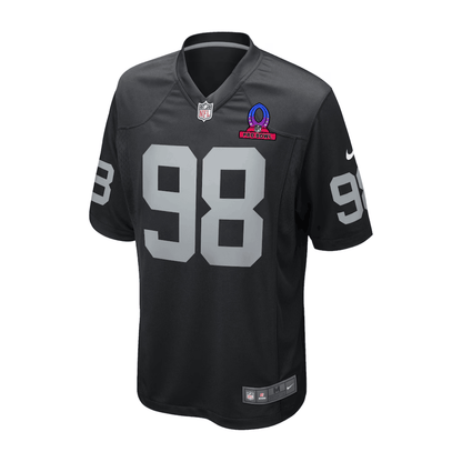 Maxx Crosby 98 Las Vegas Raiders 2025 Pro Bowl Patch Game Men Jersey - Black