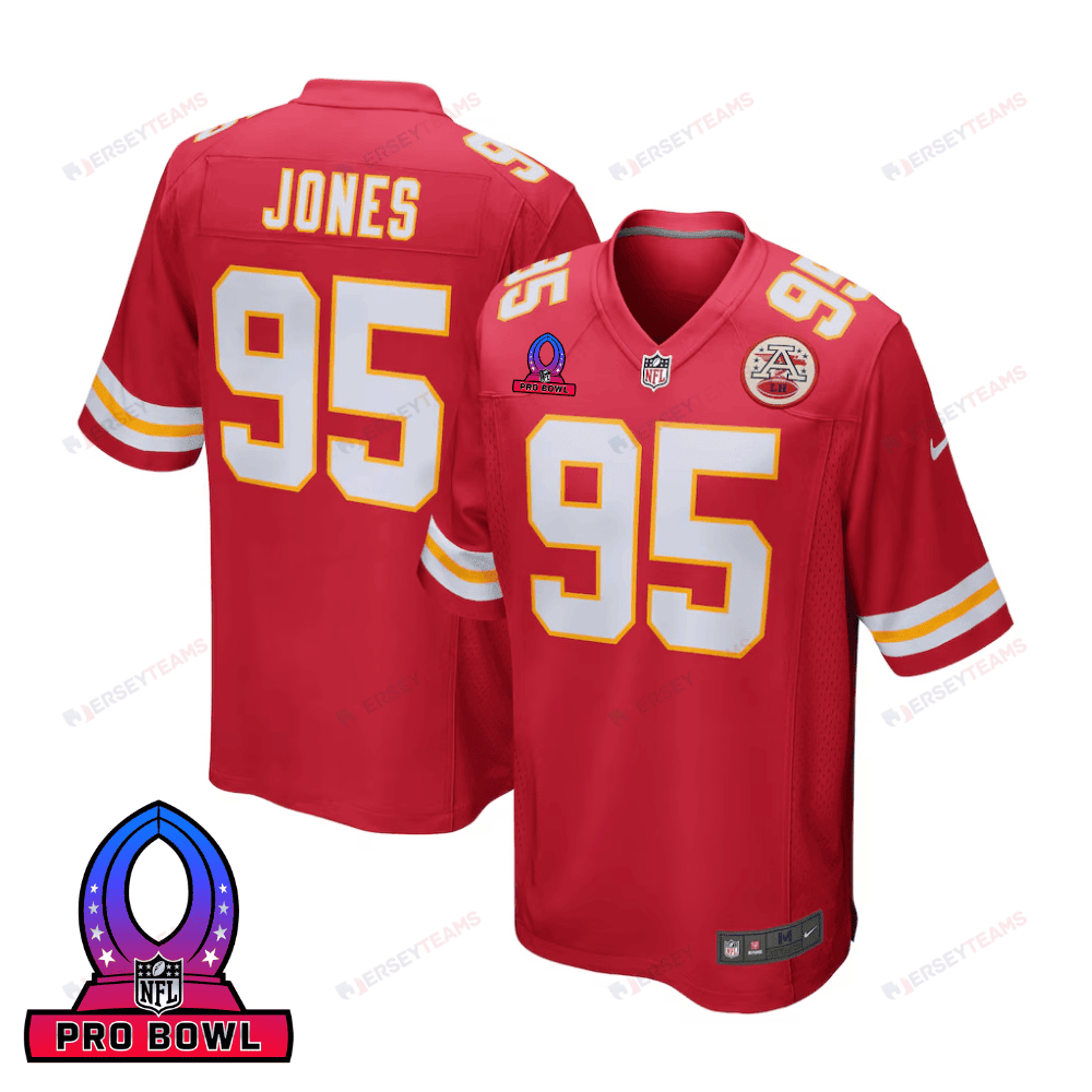 Chris Jones 95 Kansas City Chiefs 2025 Pro Bowl Patch Game Men Jersey - Red