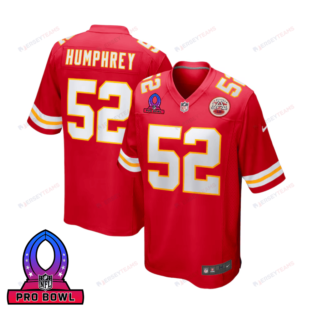Creed Humphrey 52 Kansas City Chiefs 2025 Pro Bowl Patch Game Men Jersey - Red