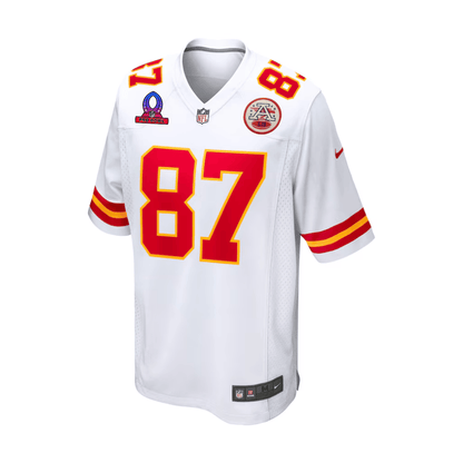 Travis Kelce 87 Kansas City Chiefs 2025 Pro Bowl Patch Game Men Jersey - White