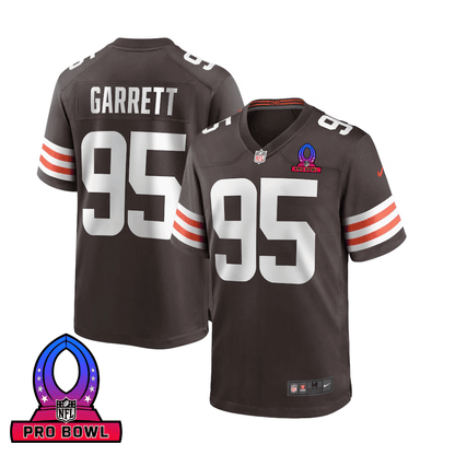 Myles Garrett 95 Cleveland Browns 2025 Pro Bowl Patch Game Men Jersey - Brown