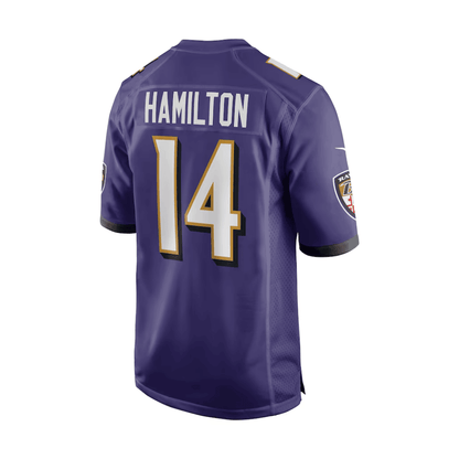 Kyle Hamilton 14 Baltimore Ravens 2025 Pro Bowl Patch Game Men Jersey - Purple