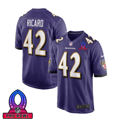 Patrick Ricard 42 Baltimore Ravens 2025 Pro Bowl Patch Game Men Jersey - Purple