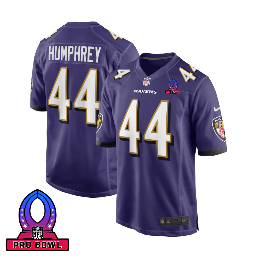 Marlon Humphrey 44 Baltimore Ravens 2025 Pro Bowl Patch Game Men Jersey - Purple