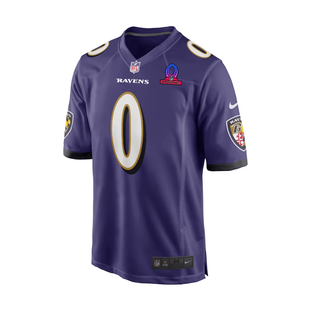 Roquan Smith 0 Baltimore Ravens 2025 Pro Bowl Patch Game Men Jersey - Purple