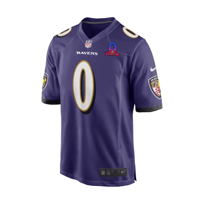 Roquan Smith 0 Baltimore Ravens 2025 Pro Bowl Patch Game Men Jersey - Purple