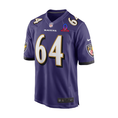 Tyler Linderbaum 64 Baltimore Ravens 2025 Pro Bowl Patch Game Men Jersey - Purple
