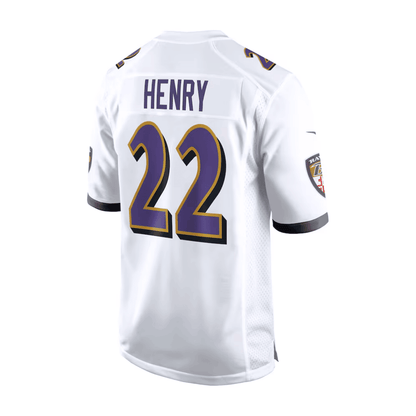 Derrick Henry 22 Baltimore Ravens 2025 Pro Bowl Patch Game Men Jersey - White