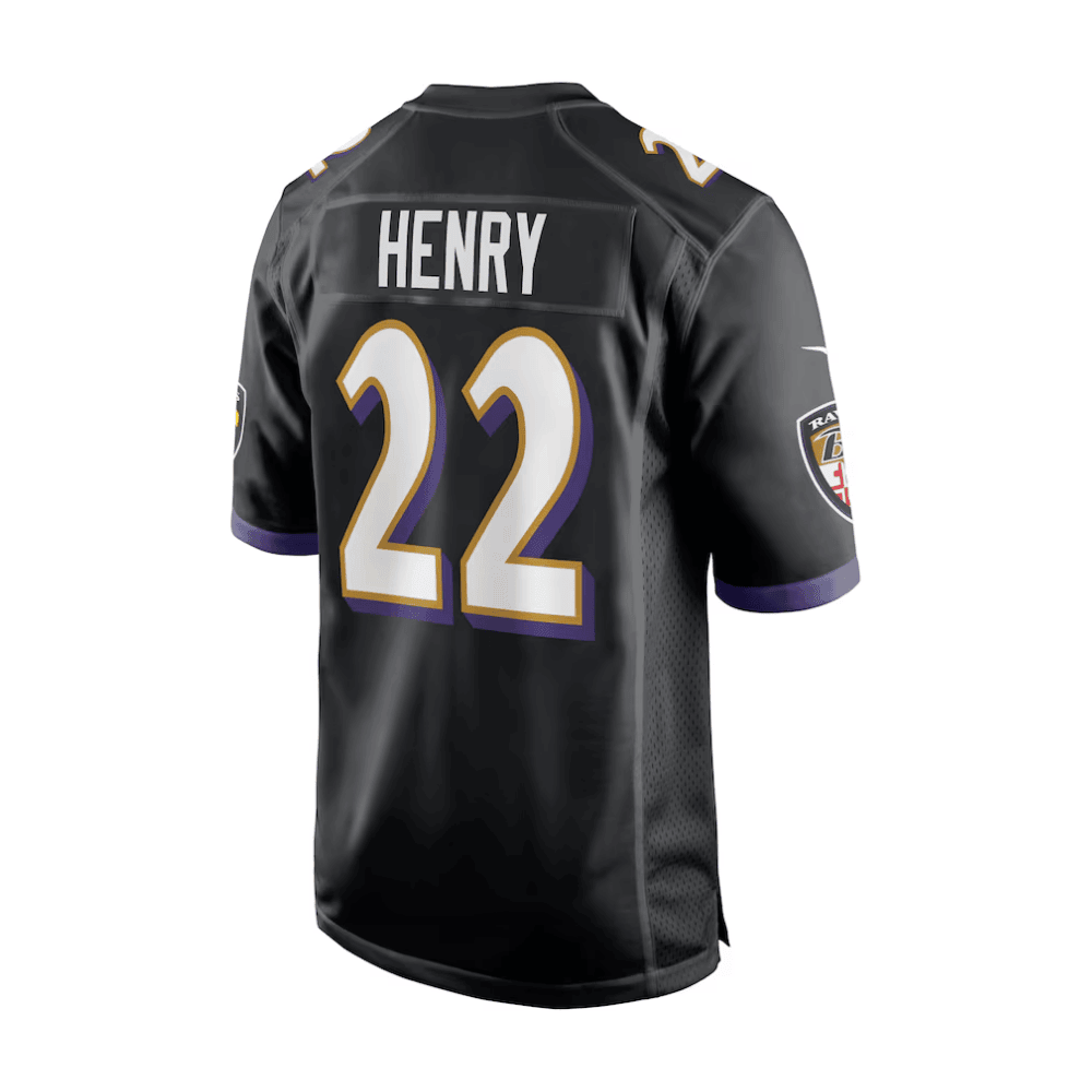 Derrick Henry 22 Baltimore Ravens 2025 Pro Bowl Patch Alternate Game Men Jersey - Black