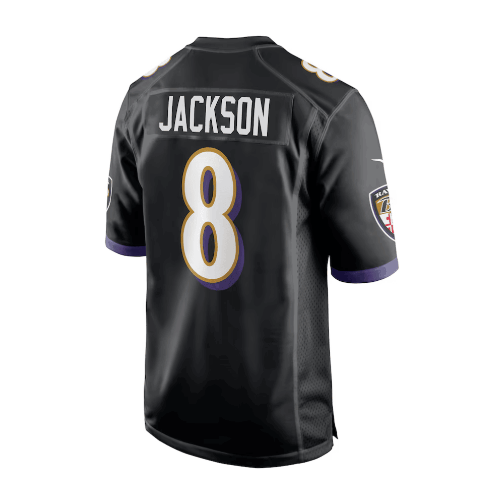 Lamar Jackson 8 Baltimore Ravens 2025 Pro Bowl Patch Alternate Game Men Jersey - Black